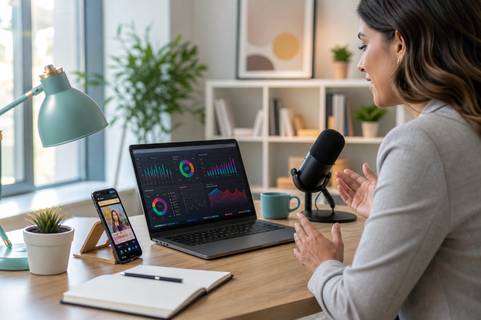 AI digital marketing webinar desk setup